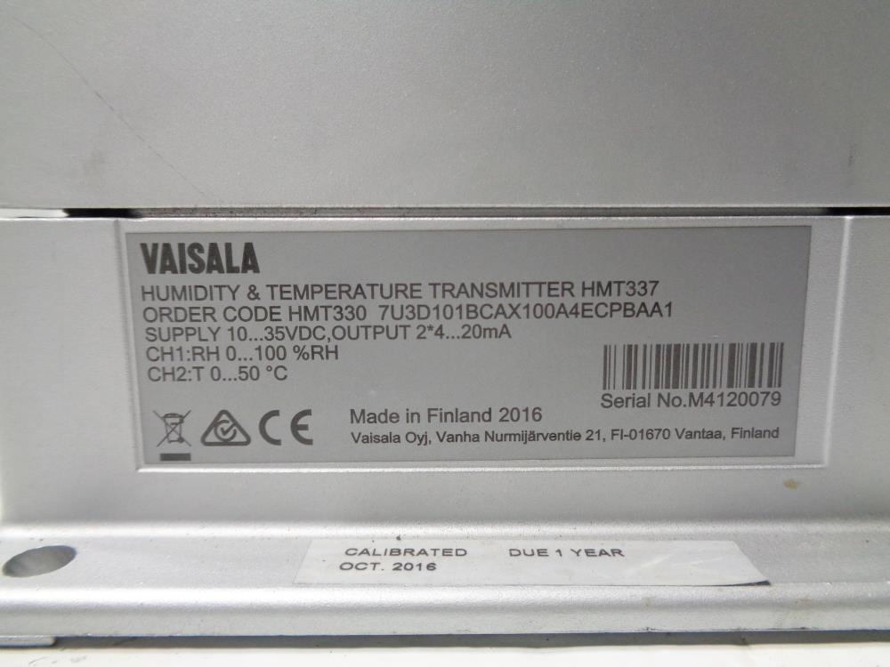 Vaisala HMT337 Humidity & Temperature Transmitter HMT330 7U3D101BCAX100A4ECPBAA1